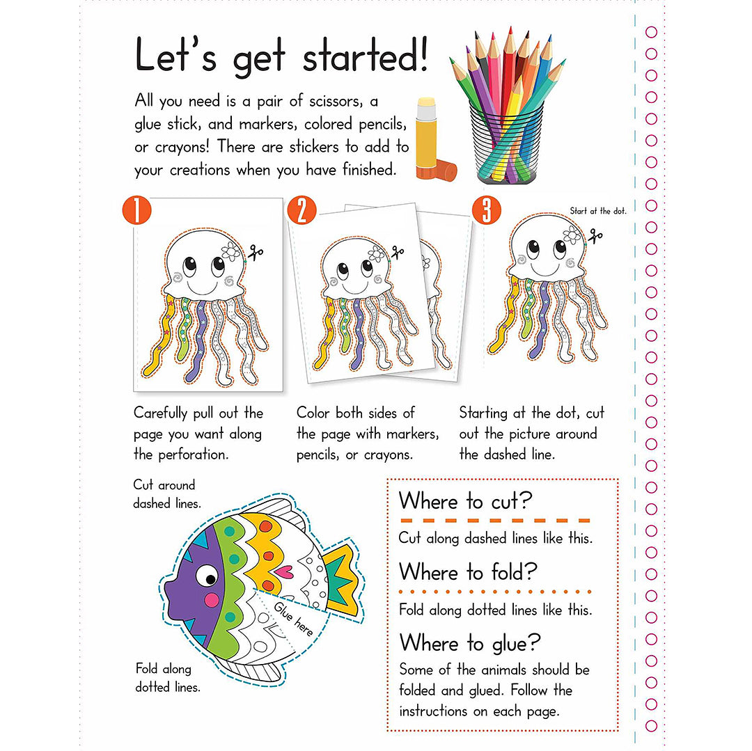 Ocean Animals: Color, Cut and Fold