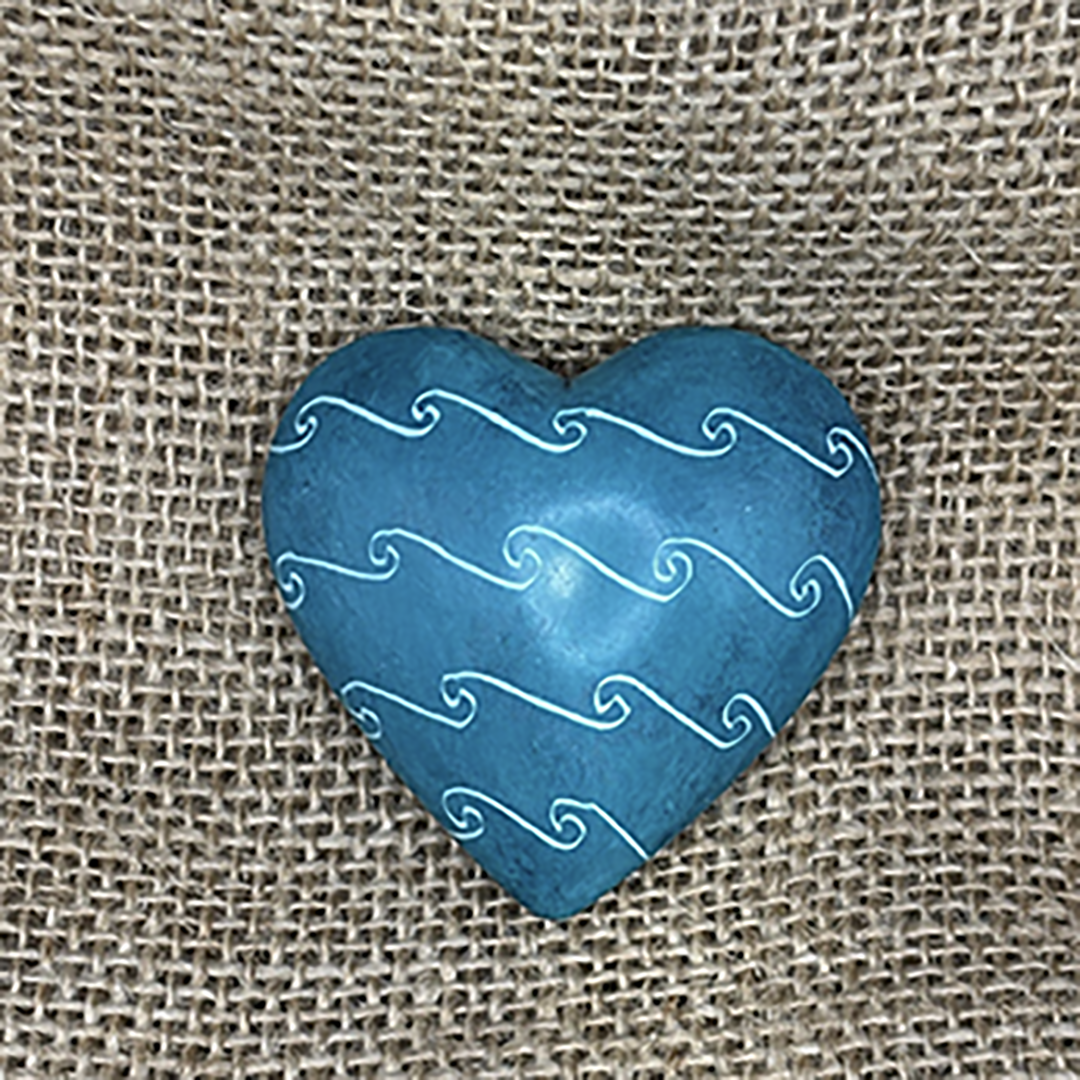 Ocean Waves Soapstone Heart Keepsake
