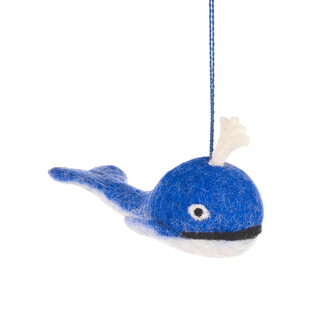 Whale Ornament-Felted
