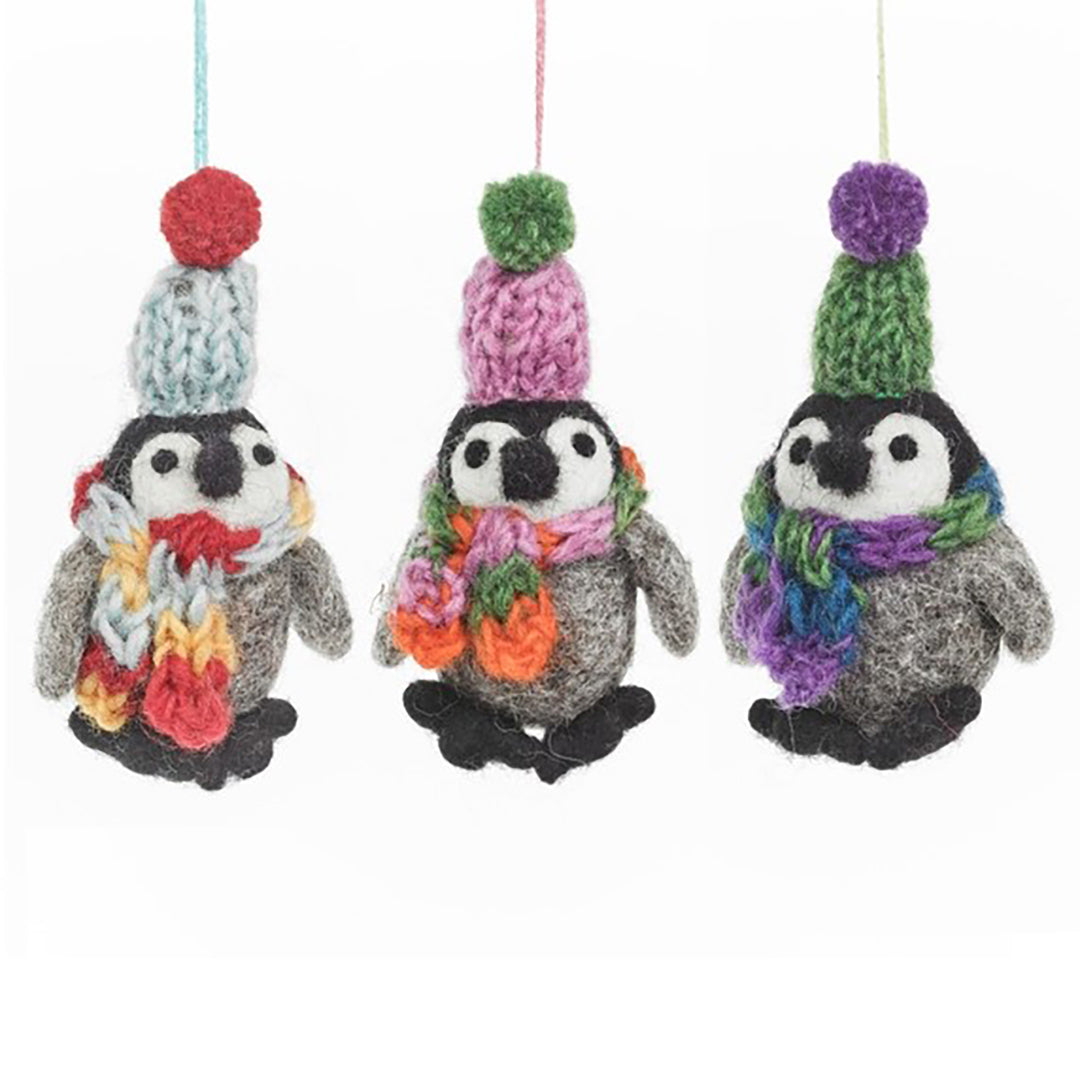 Cozy Penguin Ornament-felted