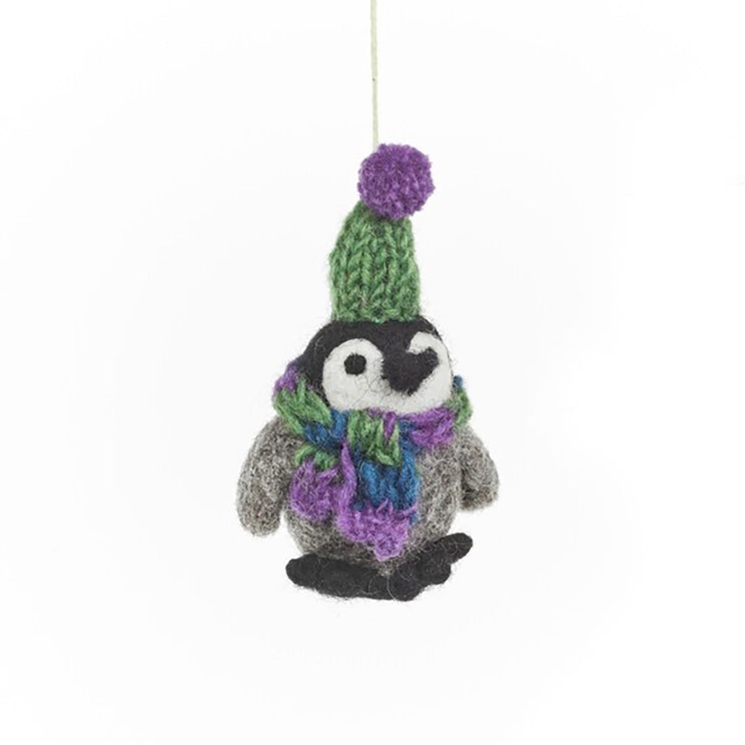 Cozy Penguin Ornament-felted