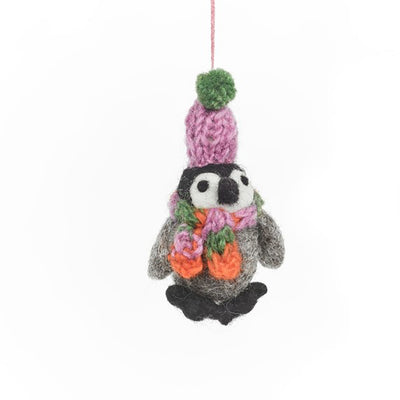 Cozy Penguin Ornament-felted