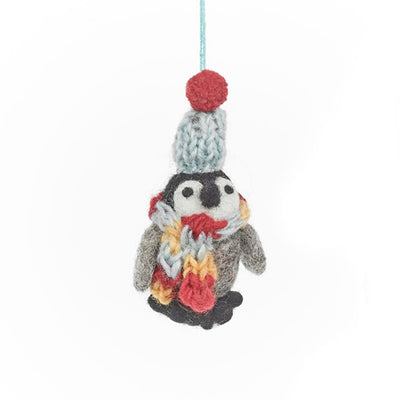 Cozy Penguin Ornament-felted