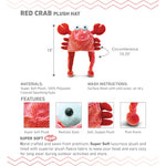 Plush Stuffed Red Crab Hat
