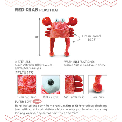 Plush Stuffed Red Crab Hat