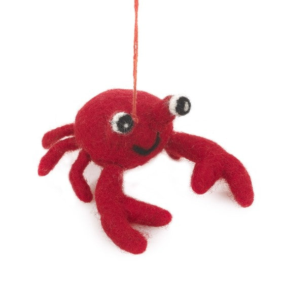 Crab Ornament-Felted