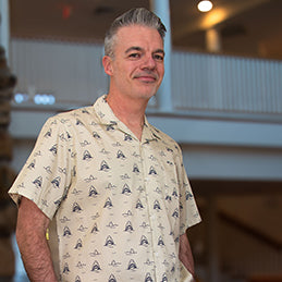 WHOI Shark Button Up Shirt