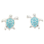 Enamel Sea Turtle Stud Earrings