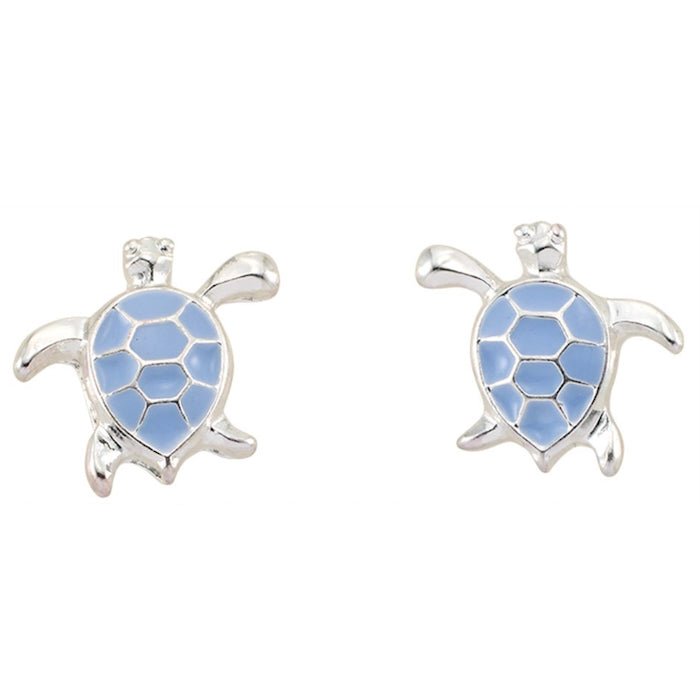 Enamel Sea Turtle Stud Earrings