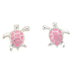 Enamel Sea Turtle Stud Earrings