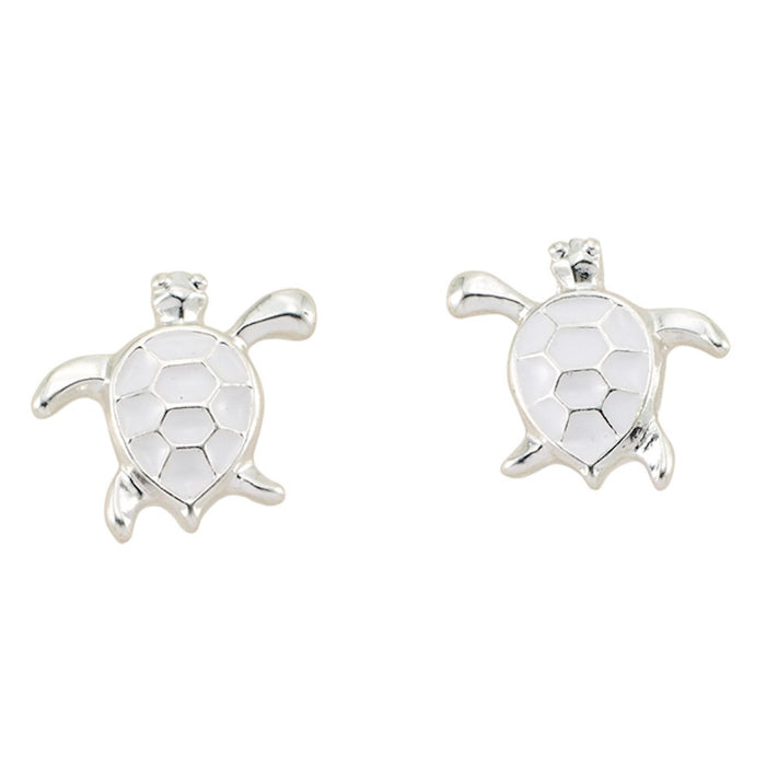 Enamel Sea Turtle Stud Earrings