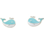 Enamel Whale Stud Earrings