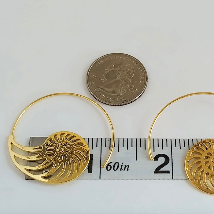 Gold Spiral Shell Earrings