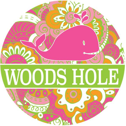 Pink Whale Woods Hole Sticker