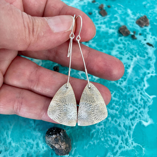 Fossilized Coral Earrings