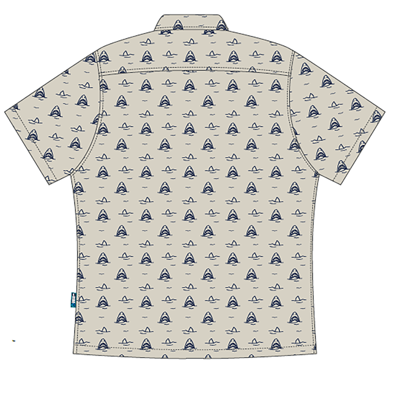 WHOI Shark Button Up Shirt