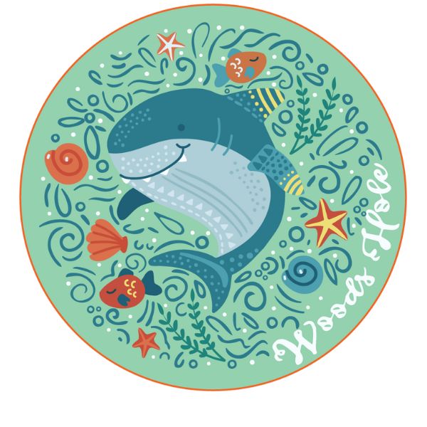 Shark and Seashells Woods Hole Sticker