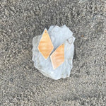 Raw Tetrad Earrings - Coral Colored