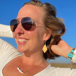 Raw Tetrad Earrings - Coral Colored