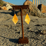 Raw Tetrad Earrings - Coral Colored