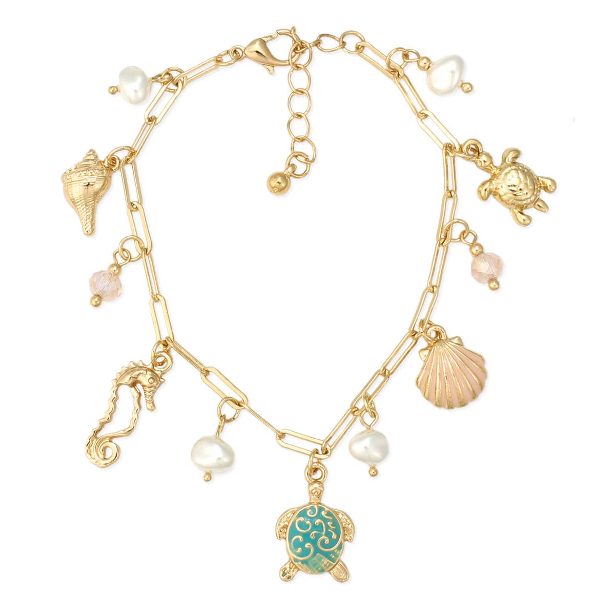 Seaside Charm Gold Sealife Bracelet
