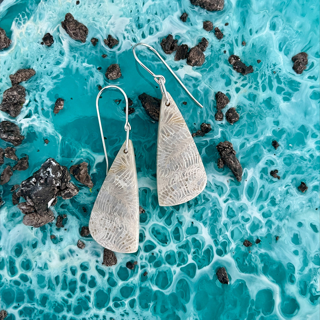 Fossilized Coral Earrings