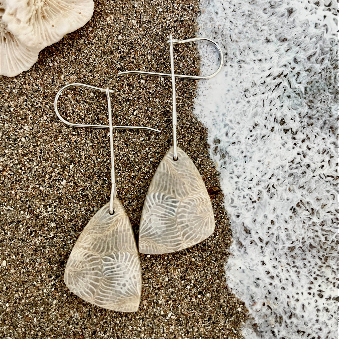 Fossilized Coral Earrings