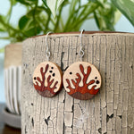 Wooden Coral Earrings