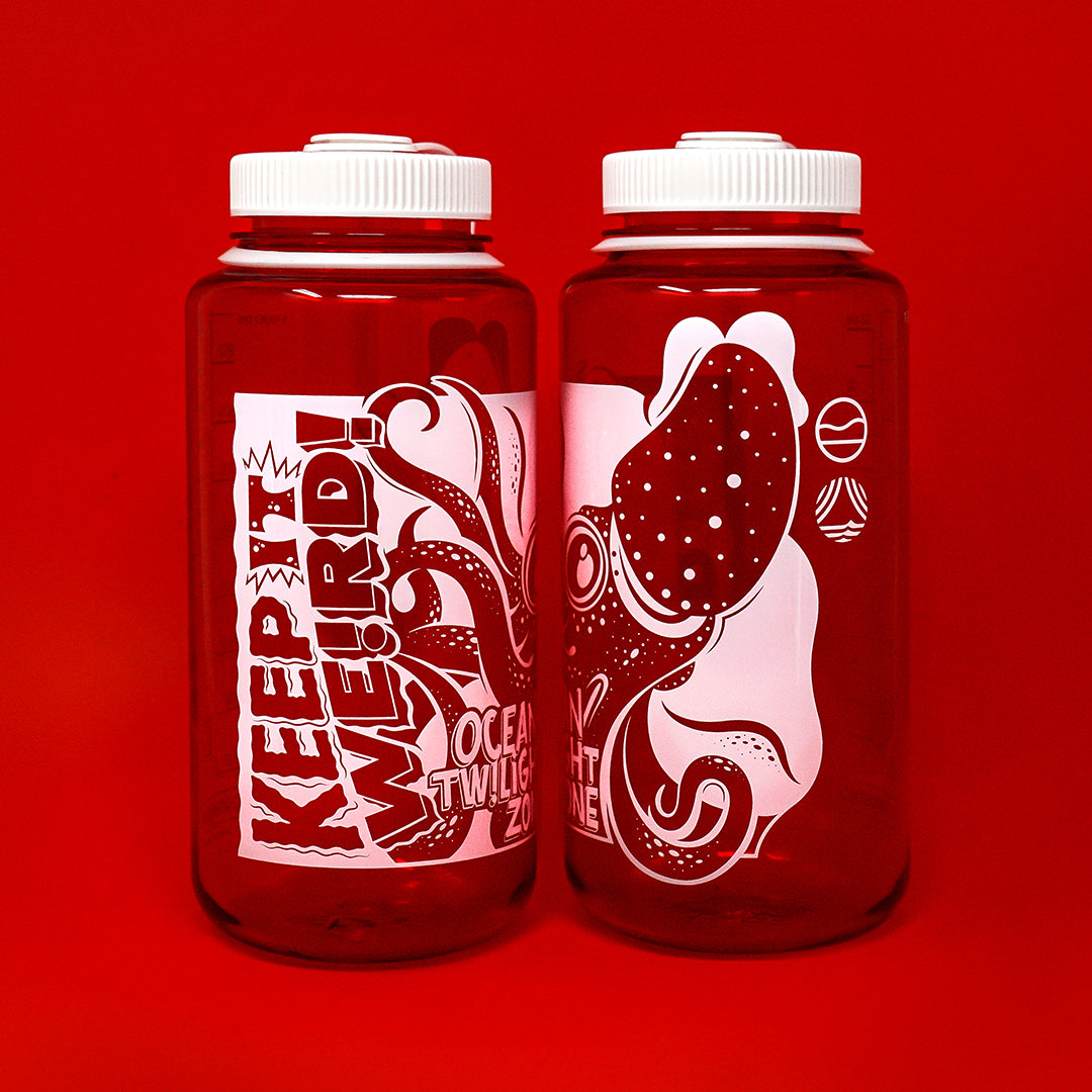 Strawberry Squid, WHOI X Cape Clasp: Keep it Weird Water bottle